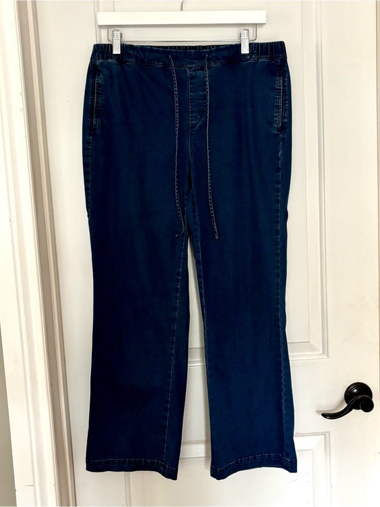 NYDJ Denim - NYDJ pull on wide leg jeans 8 mid rise stretch drawstring lift tuck technology